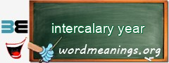 WordMeaning blackboard for intercalary year